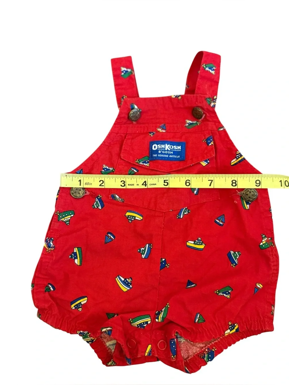 Vintage Oshkosh Vestbak Red Boat Overalls One Piece 6/9 Months